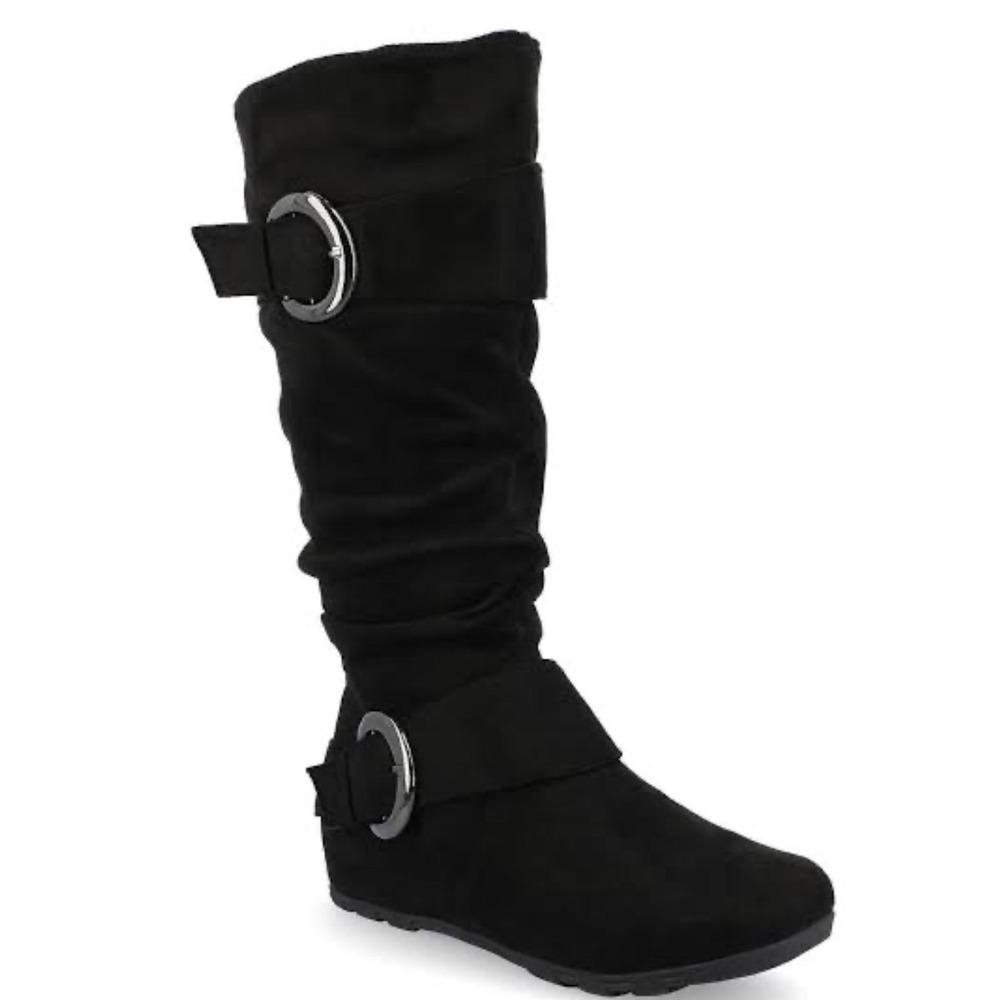 Journee Collection Jester-01WC Black Faux Suede Slouchy Wide Calf Boots Size 9M - Picture 12 of 12